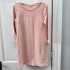J. Crew long sleeve peach striped dress women's xs.
